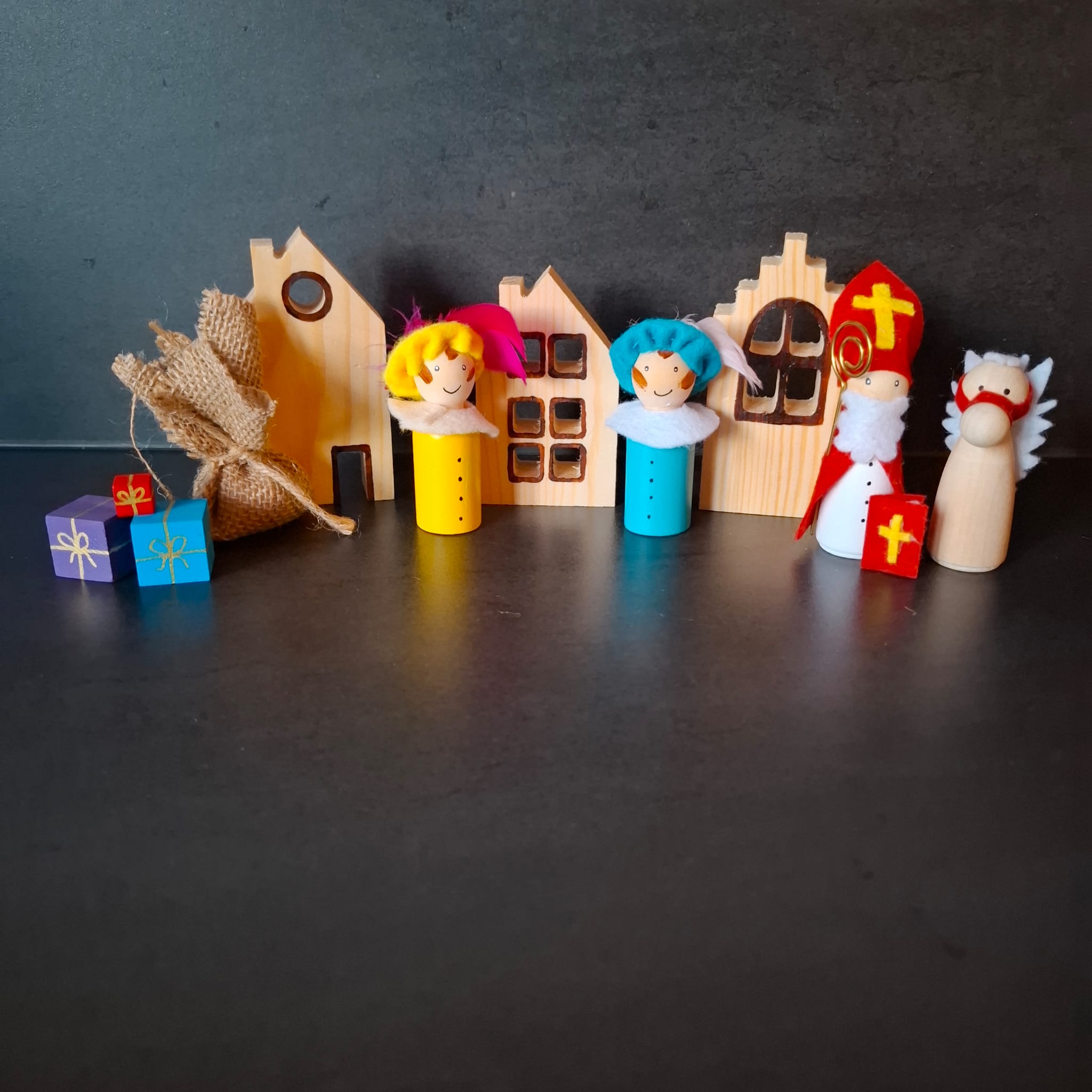 Sinterklaas set met kleine huisjes
